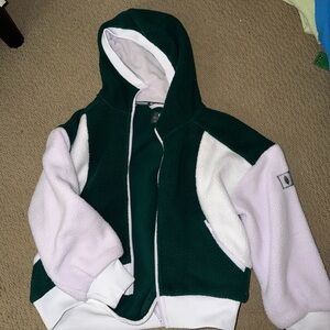 FP Movement by Free People Forest Green and Cream Hoodie